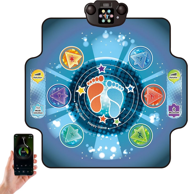 BulaBe Upgraded Dance Mat for Kids with Wireless Bluetooth, 5 Game Modes, LED Lights,Electronic Music Game Dance pad Floor Toys for Girls Boys Birthday Gifts Ages Toddlers 3-5 4-8 8-12 Year Old - Image 2